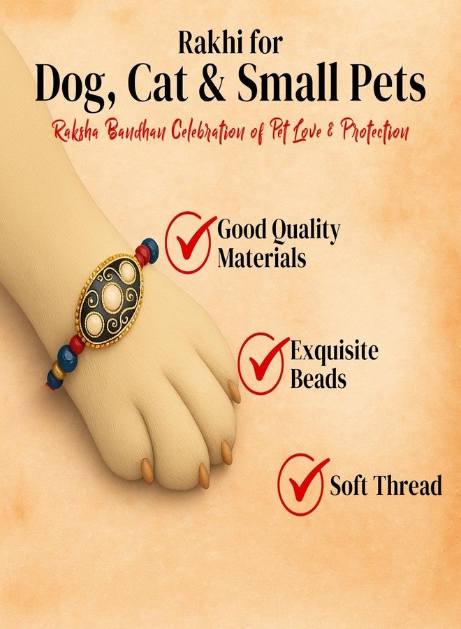 سايج سكوير راخي مربع الشكل على شكل مخلب من المريمية للحيوانات الأليفة | خيط راتنجي على شكل عين الحسد للكلاب والقطط | احتفل بحب الحيوانات الأليفة في عيد راكشا باندهان | هدية فريدة لمحبي الحيوانات (التصميم 5) - Image 4